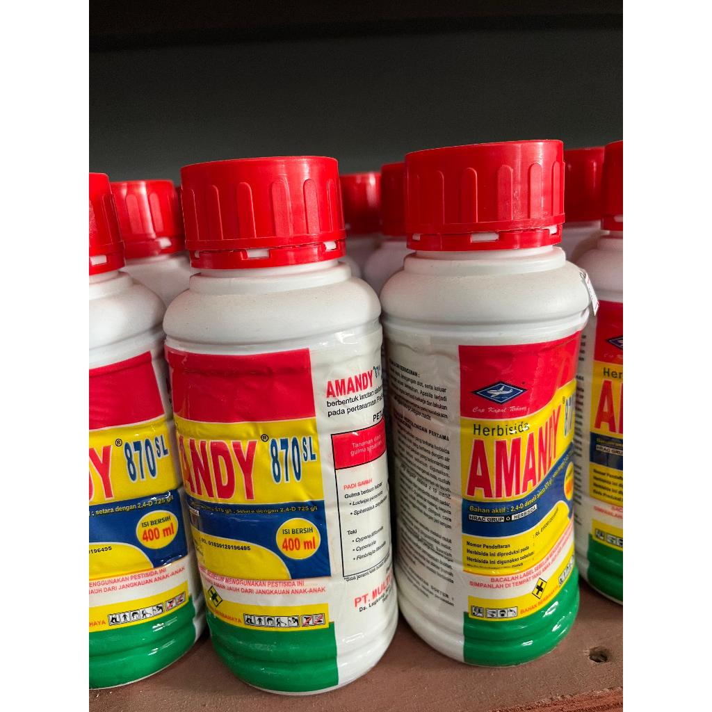 AMANDY 865 SL 400ML dan 200ML HERBISIDA PEMBASMI REUMPUT LIAR PADA TANAMAN PADI CAP KAPAL TERBANG  4