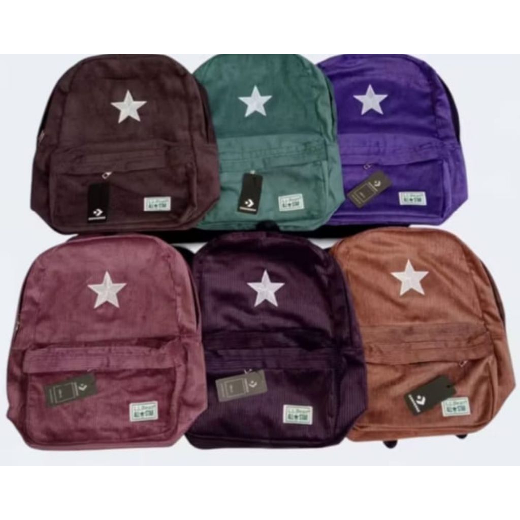 Tas Ransel Corduroy Star ransel Corduroy Bintang Sekolah pria wanita