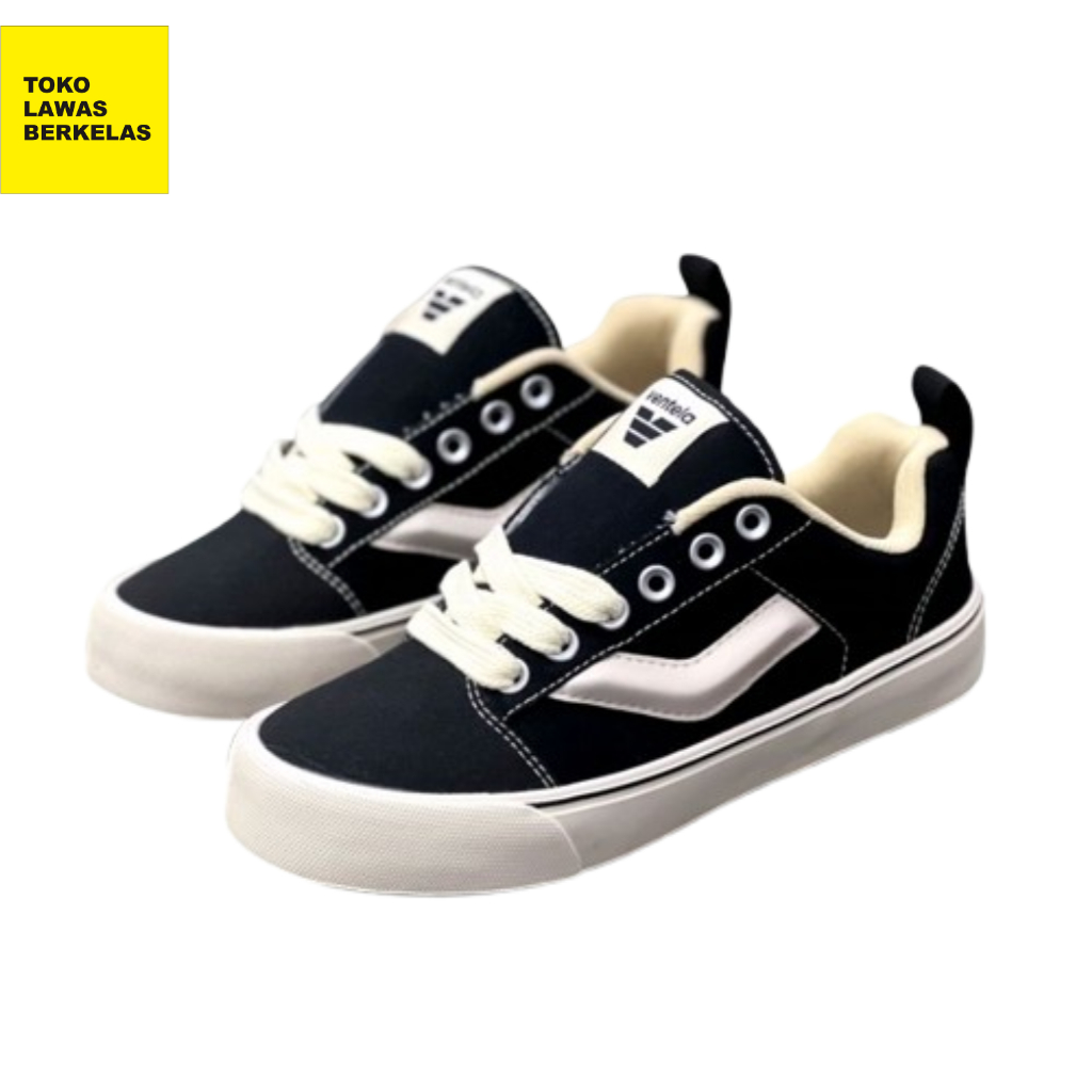 Sepatu Ventela Fatboy Black Natural - Ventela Hitam Putih Ventela Shoes Chunky