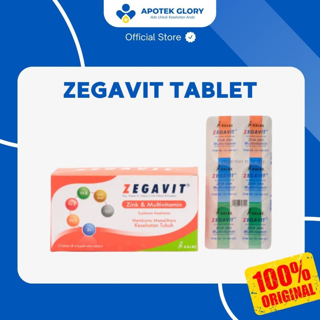 Zegavit Multivitamin Dan Zink 6 Kaplet VITAMIN MEMELIHARA KESEHATAN TUBUH