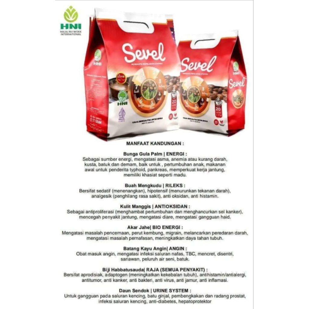 

kopi sevel HNI HPAI isi 20 sachet .Asli HNIHPAI