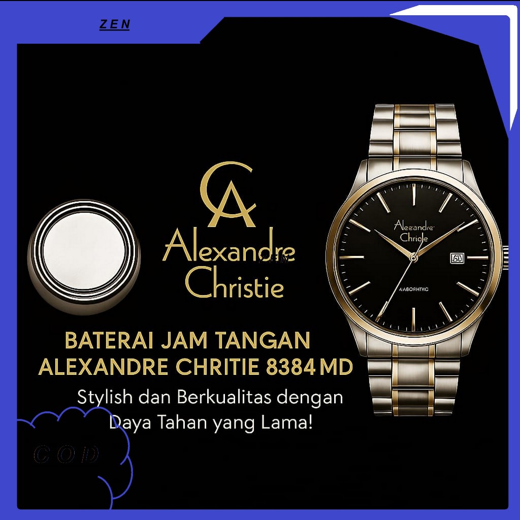 BATU BATERAI BATRE JAM TANGAN Alexandre Christie Baterai Jam Tangan Original 8384MD & 8386MD Watch W