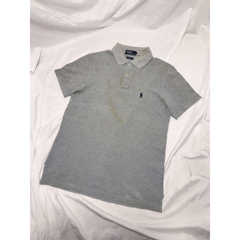 Nego Boskuu > Basic Grey Polo Shirt Original - Light Grey (Outfit/Pakaian)|Preloved/2nd/Second/Bekas