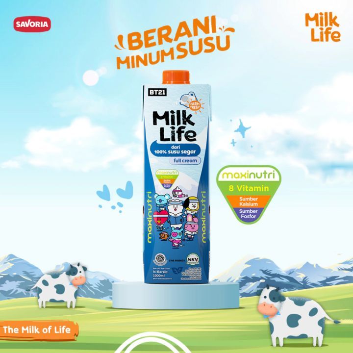 

MILK LIFE UHT 1000 ML | FULL CREAM, CHOCOLATE | 100% SUSU SAPI ASLI, UHT FRESH MILK, SUSU FULL CREAM