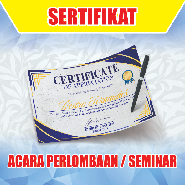 

CETAK SERTIFIKAT A4 FULL COLOR SEJARI JADI