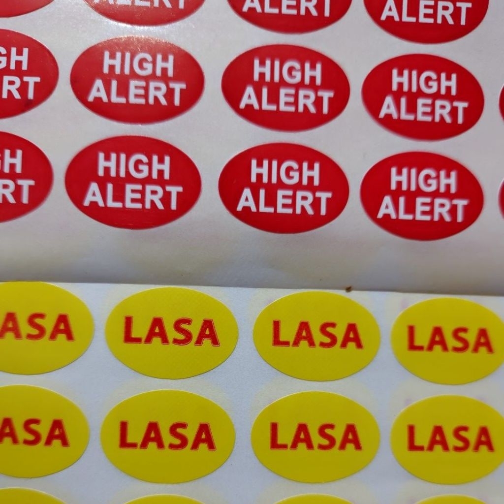 

Stiker Lasa Oval Stiker High Alert Oval Ukuran 2,2X 1,6cm