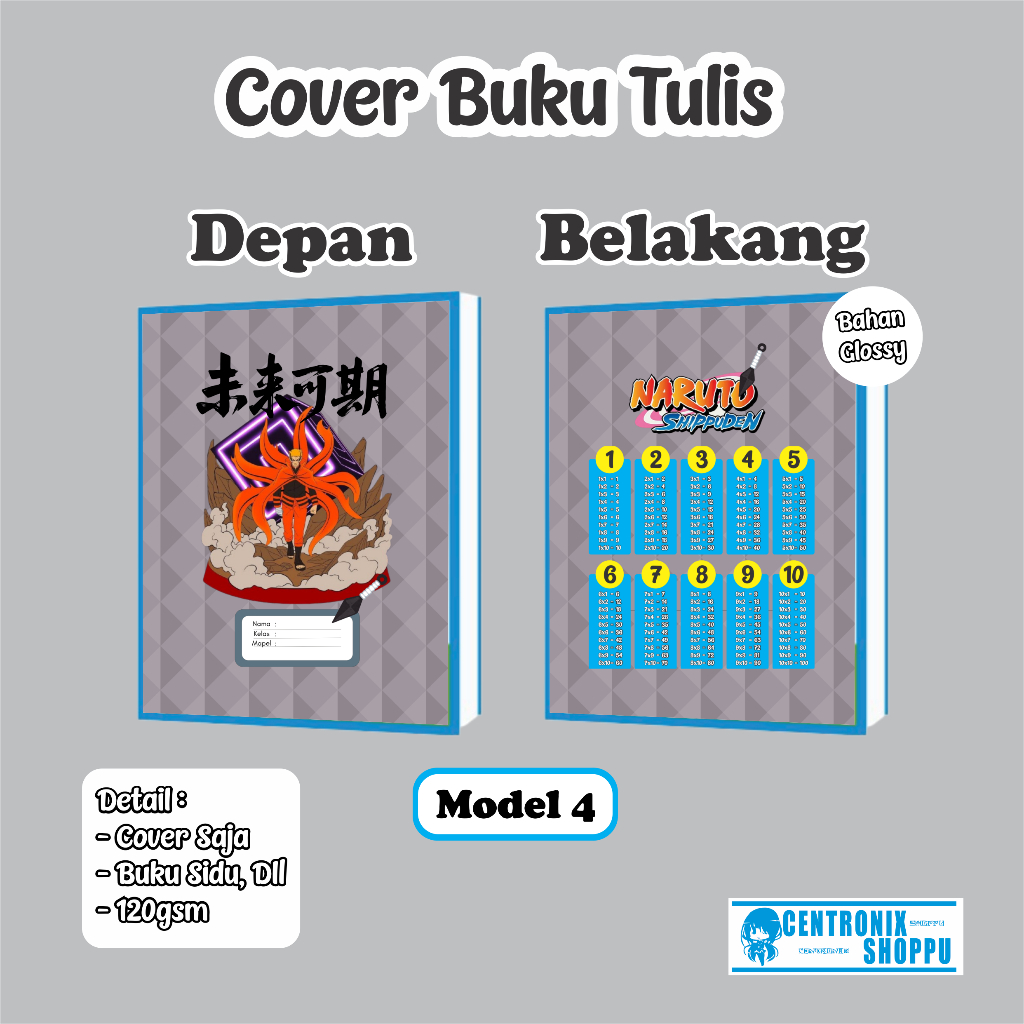 

Cover Buku Tulis ukuran Sidu (A5) Bahan Glossy 120gsm - 1pcs