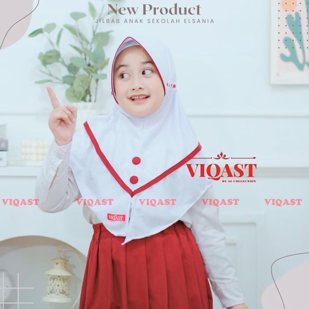 HIJAB BERGO ANAK SEKOLAH CANTIK ELSANIA SIZE 7-10 TAHUN/JILBAB INSTAN ANAK SEKOLAH PEREMPUAN