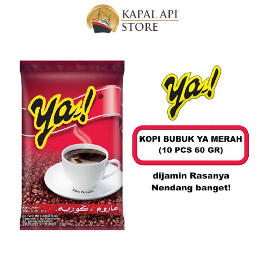 

Kopi Ya! Merah 60 gram ecer/1 Bungkus/Kopi Hitam Murah