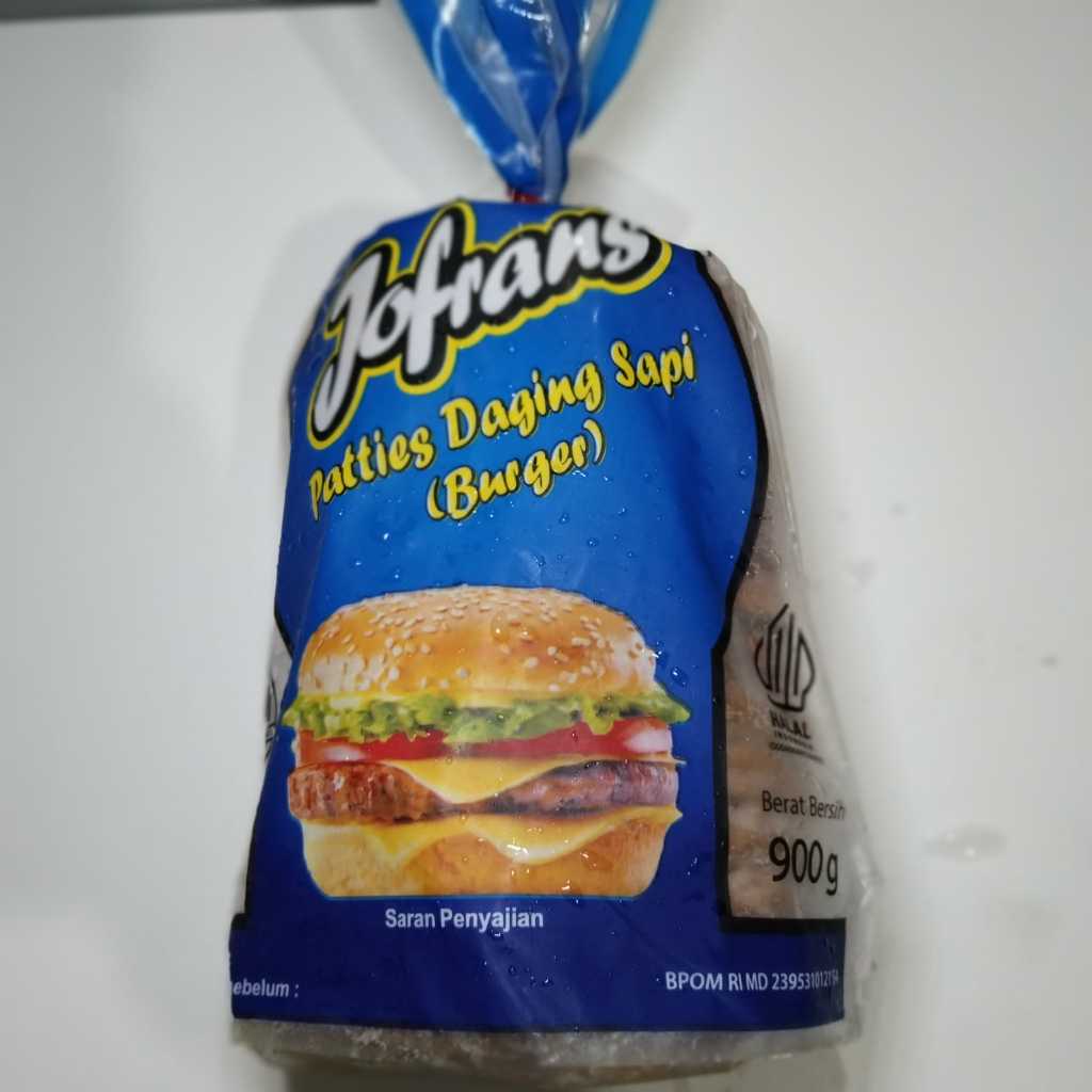 

Jofrans Patties Daging Sapi (Burger) Saran Penyajian Berat Bersih 900g