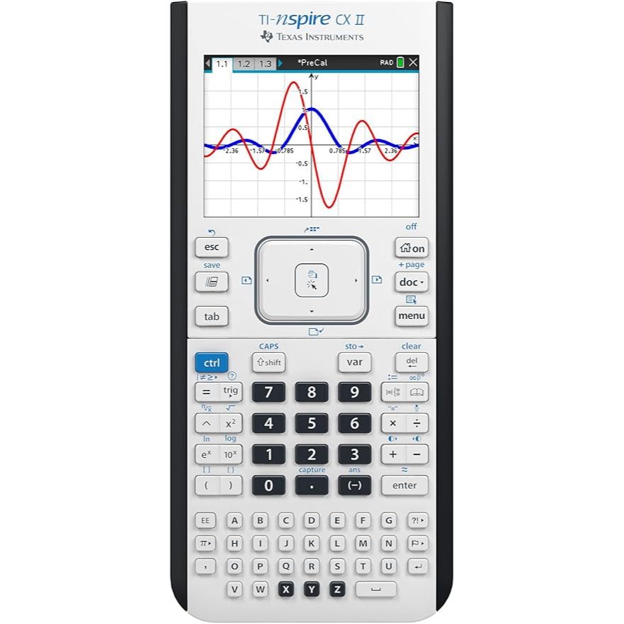 

Texas Instruments TI-Nspire CX II - Color Graphing Calculator with Student Software (PC/Mac), White Color Kalkulator Grafis Berwarna