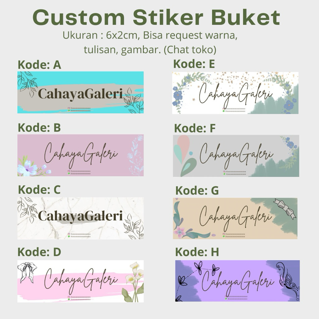 

CUSTOM STIKER UNTUK BUKET 6x2cm