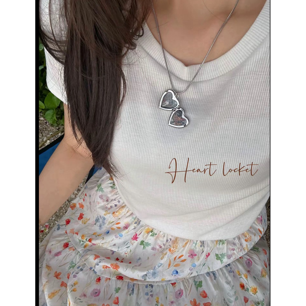 heart locket charm necklace | [CUSTOM FOTO] Heart Locket Necklace | Coquette Style Necklace  | kalun