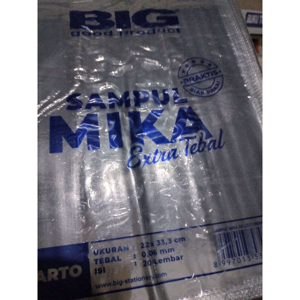 

SAMPUL PLASTIK BUKU TULIS KWARTO MERK BIG TEBAL/MIKA