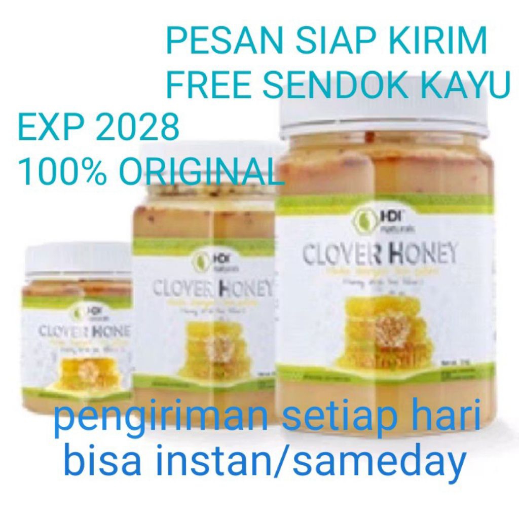

madu clover honey 1kg,500gr,250gr ori 2028 free sendok kayu