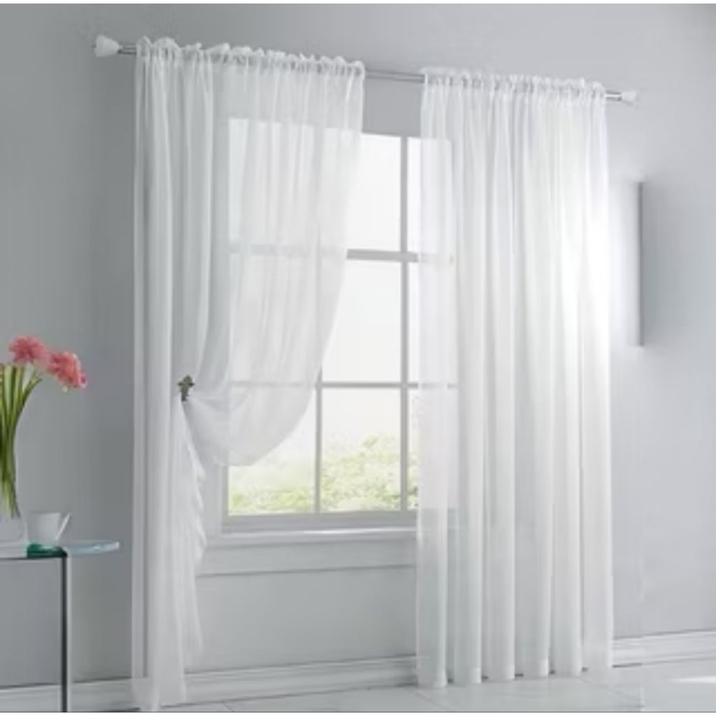 gorden vitrase putih polos/Lapisan gorden/Gorden jendela pintu transparan/Dalaman gorden / korden /H