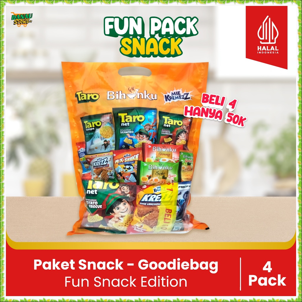 

Goodie bag-Bundling Hemat Fun Pack Snack Edition - Paket Hampers Anak (4 pack)