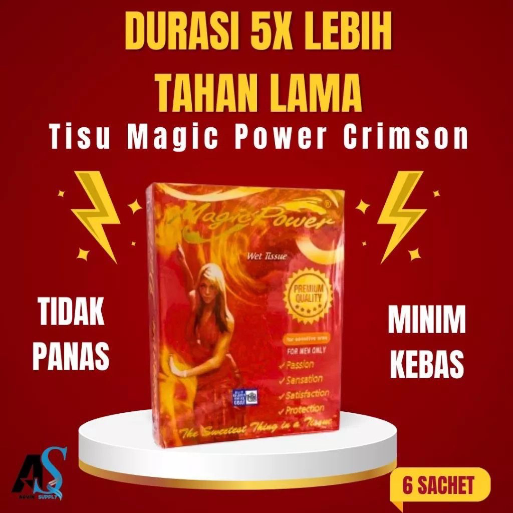 Tissue Magic 1 Box Isi 6 Sachet / Tisu Mejik Ampuh Pria Tahan Lama / Megic Power Merah Original Bpom