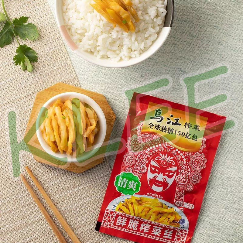 

WuJiang Zhacai Sayur Acar Umbi Sawi Pedas Makanan Siap Saji - Wu Jiang Zha Cai Acar Lobak Sayur Asin 60-80g 乌江榨菜丝/海带丝