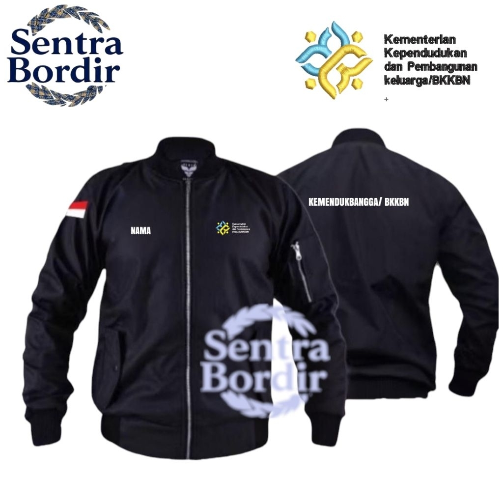 JAKET BOMBER Kemendukbangga bkkbn jaket bomber Kementerian kependudukan dan Pembangunan keluarga BKK