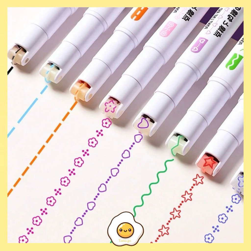 

Highlighter Garis Motif / Spidol Estetik Warna Warni Spidol Garis Motif Lucu 1 Set 6 Pcs pulpen roller pen Higlighter Random Spidol Garis Line Marker Alat Tulis Kantor