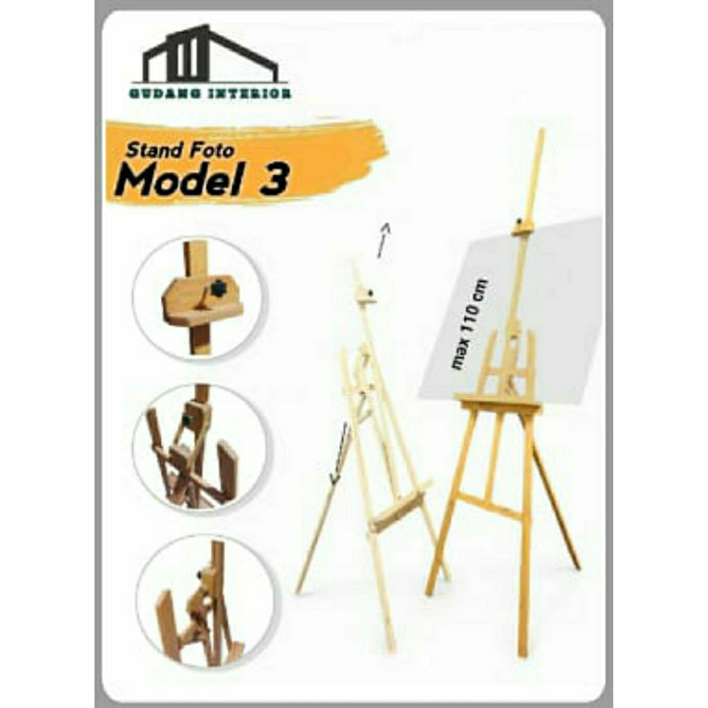 

Stand foto/ standing tripod kayu/stand lukis/ stand box flower/ stand akrilik