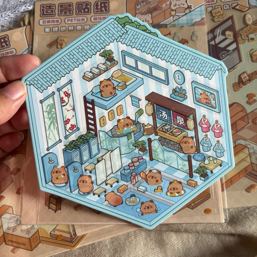 

khalishop - sticker 3D dekorasi ruang landscape sticker deco sticker 3d premium sticker diy capybara sticker diy korea satisfying decoration sticker landscape miniatur pet sticker decor jurnal sticker dekorasi sticker sticker aesthetic sticker lucu