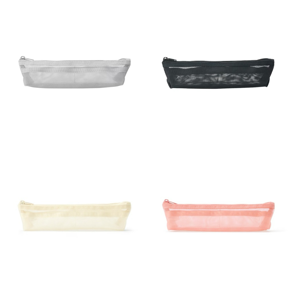 

MUJI Nylon Mesh Pencil Case Kotak Pensil Awet High Quality Tepak Tempat Alat Tulis Minimalis Ringan Modern