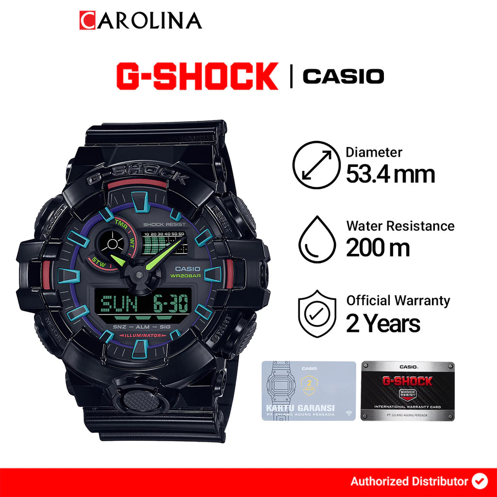 Jam Tangan Casio G SHOCK GA-700RGB-1A Pria