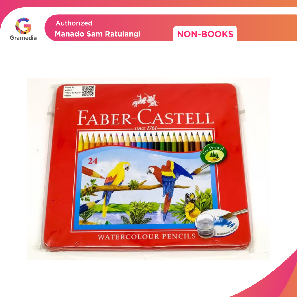 

Gramedia Manado-Faber Castell - Watercolour Tin Case Pencils Set 24 Warna