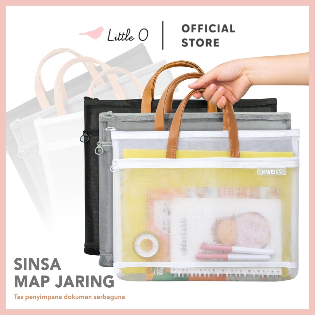 

SINSA Map Jaring Tas Folder Tas Les Serbaguna File Holder Map Dokumen A4 Resleting Elegan