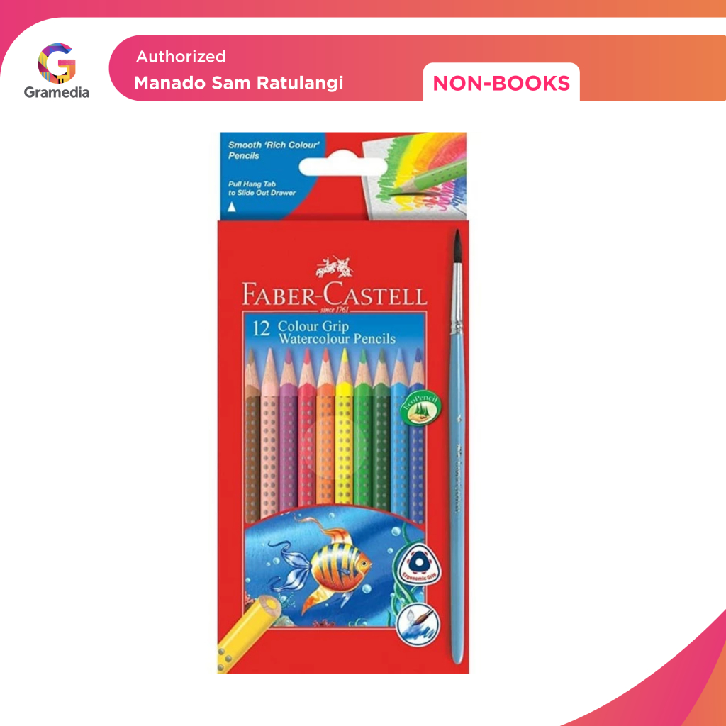 

Gramedia Manado-Faber Castell 12 Colour Grip Watercolour Pencils