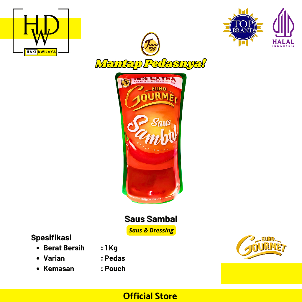 

[1kg] Euro Gourmet Saus Sambal Pedas Kemasan Pouch