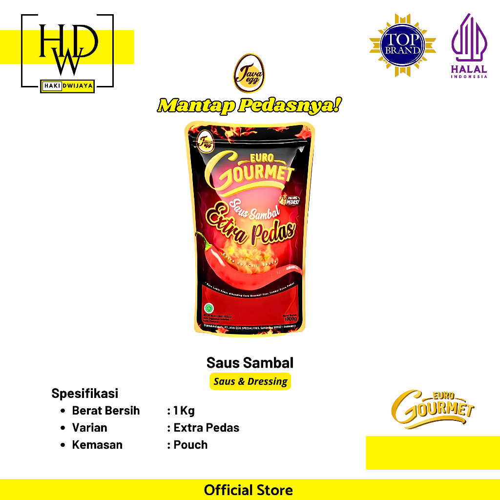 

[1kg] Euro Gourmet Saus Sambal Extra Pedas Kemasan Pouch