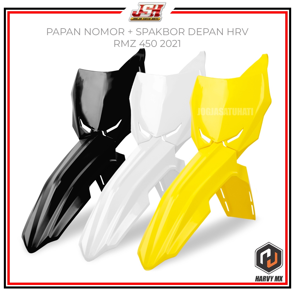 Paketan Slebor Spakbor Depan Papan Nomor HRV Harvy MX Motocross SUZUKI RMZ 250 450 2021 Sprakbor Pla