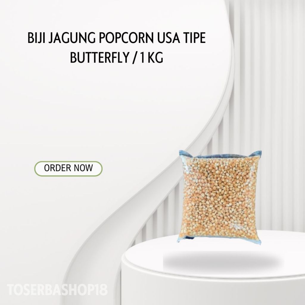 

Biji Jagung Popcorn USA tipe BUTTERFLY / 1 Kg