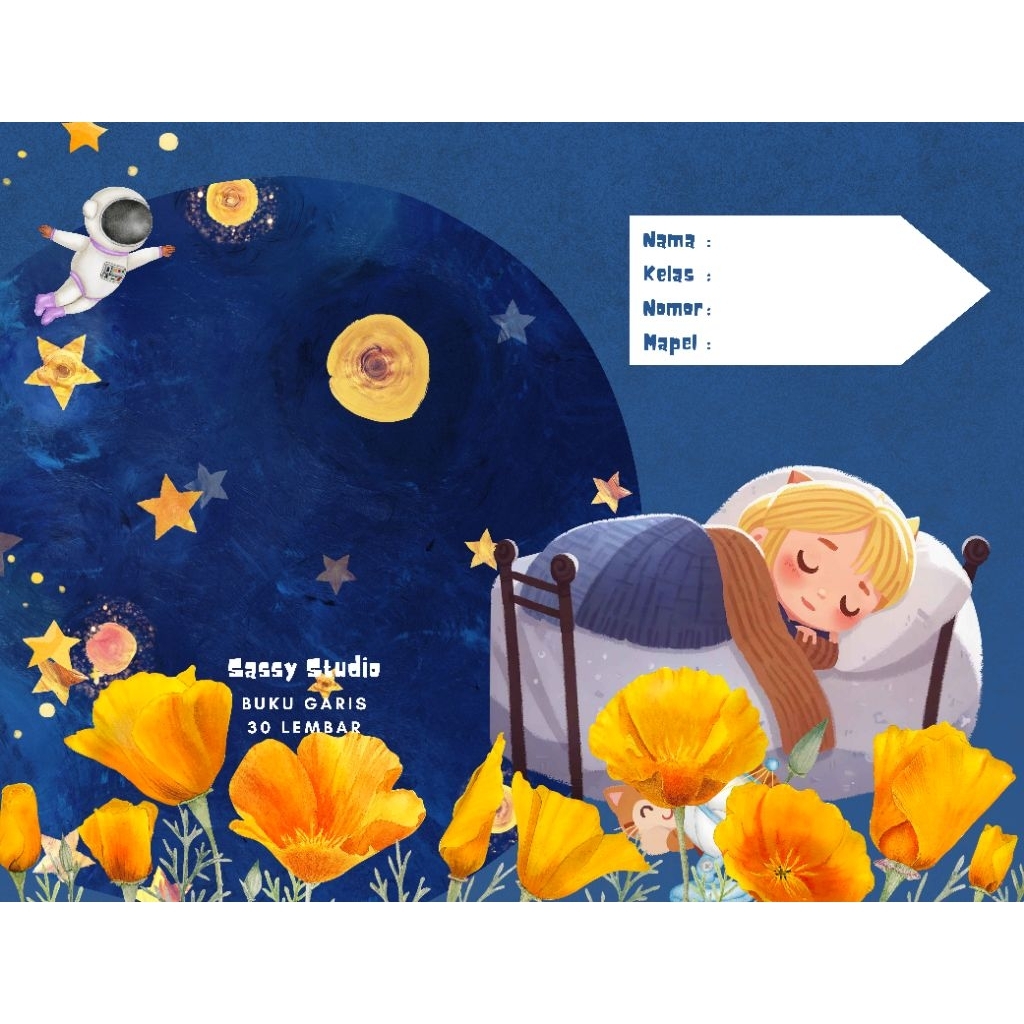 

SS | A5 NOTEBOOK BUKU TULIS SEKOLAH CUSTOM NAMA 30 LEMBAR – Tema Starry Night | Line/Grid/Dotted | BISA SATUAN