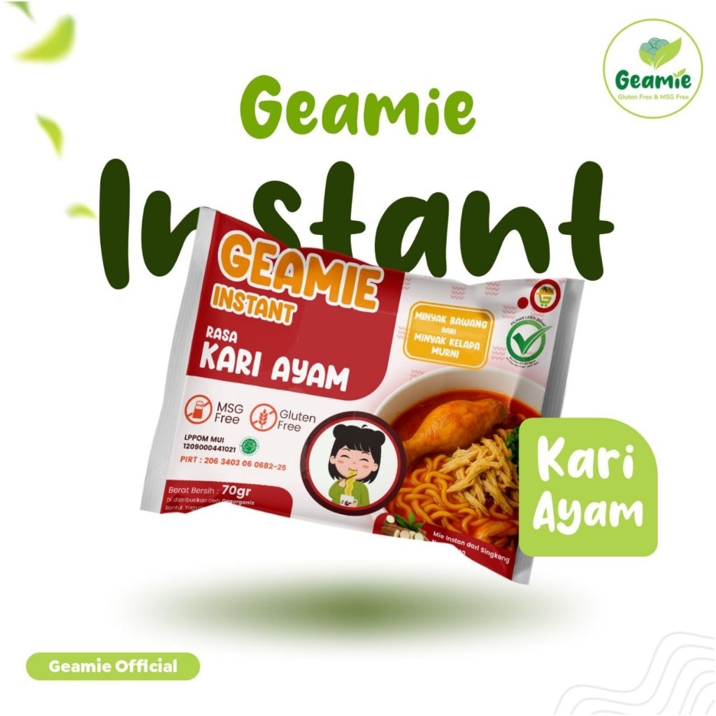 

Geamie Instant Gluten Free & Non MSG Kari Ayam Mie Sehat Geamie