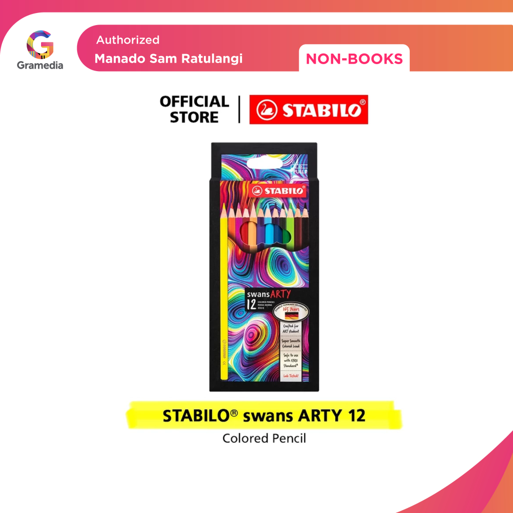 

Gramedia Manado-Stabilo Arty Color Pencils 12 pcs