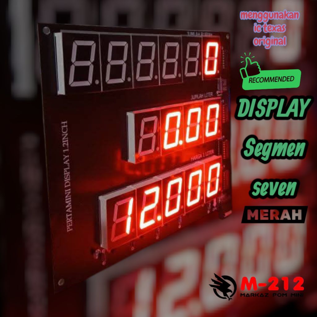 Display Segmen Seven Warna Merah Untuk Pom Mini Digital Menggunakan Ic Original Texas