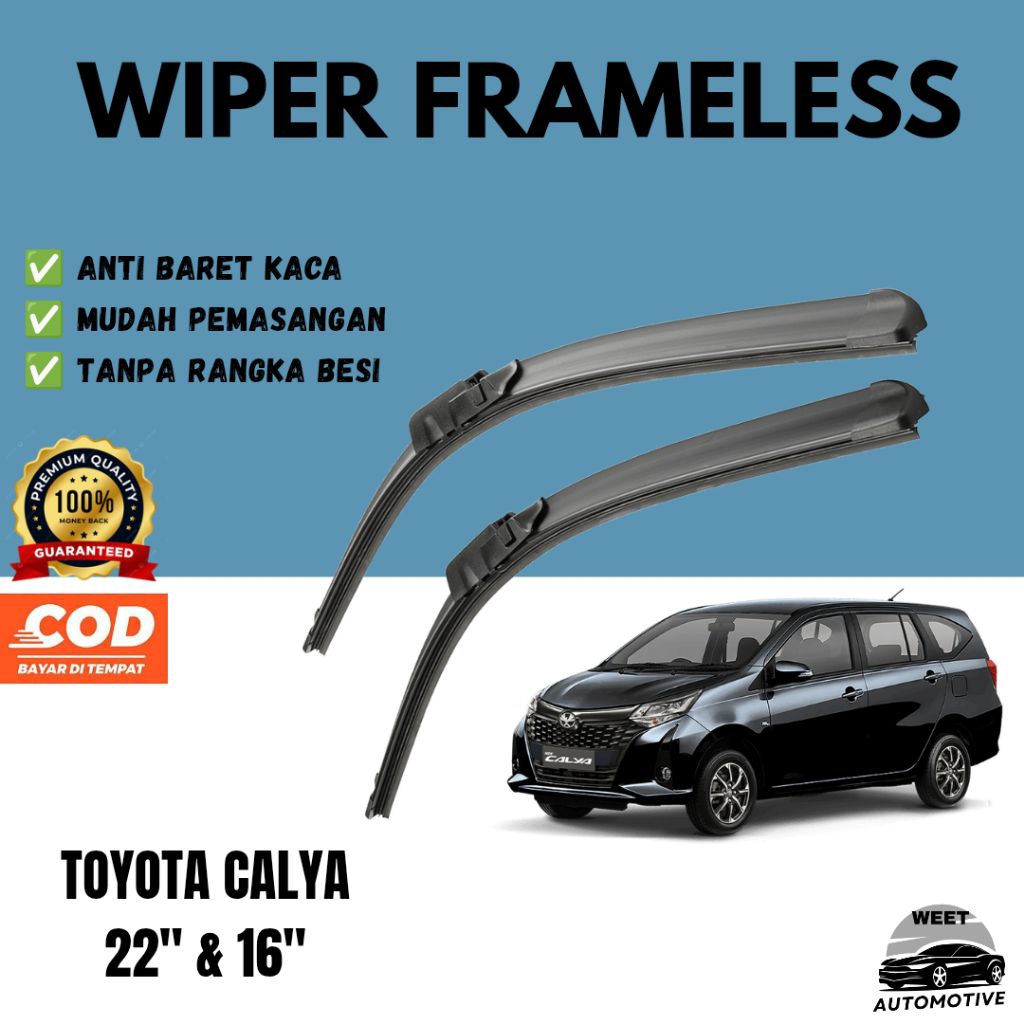 Wiper Frameless Full Karet Depan Mobil Toyota Calya