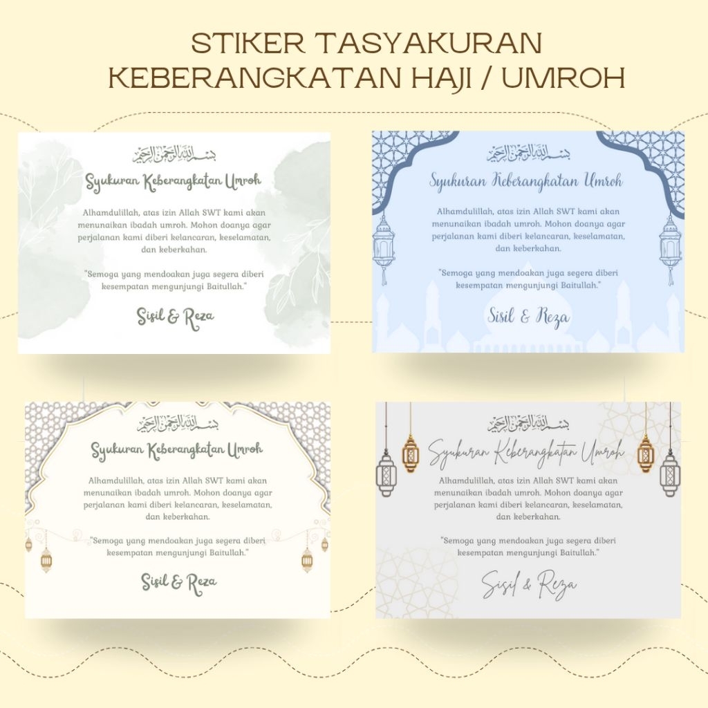 

Stiker tasyakuran keberangkatan haji atau umroh - stiker tasyakuran - stiker nasi box - stiker nasi kotak - stiker tasyakuran aqiqah - stiker tasyakutan 7 bulanan - stiker tasyakuran 4 bulanan - stiker ulang tahun - stiker custom