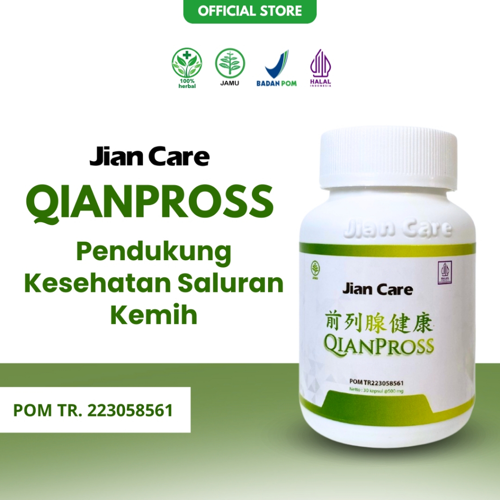 Jian Care Qianpross - Obat Herbal Cina Pendukung Kesehatan Saluran Kemih & Prostat - Terdaftar BPOM