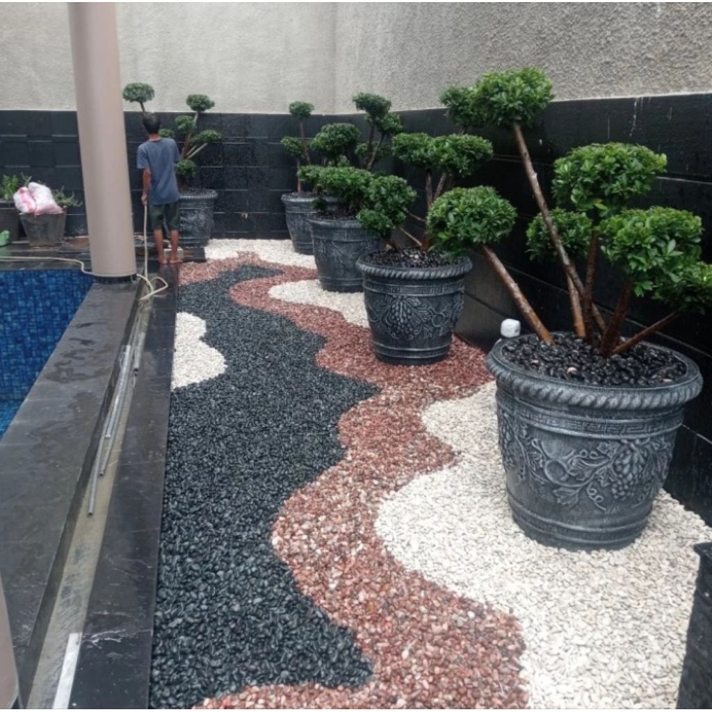 taman kering batu batuan minimalis