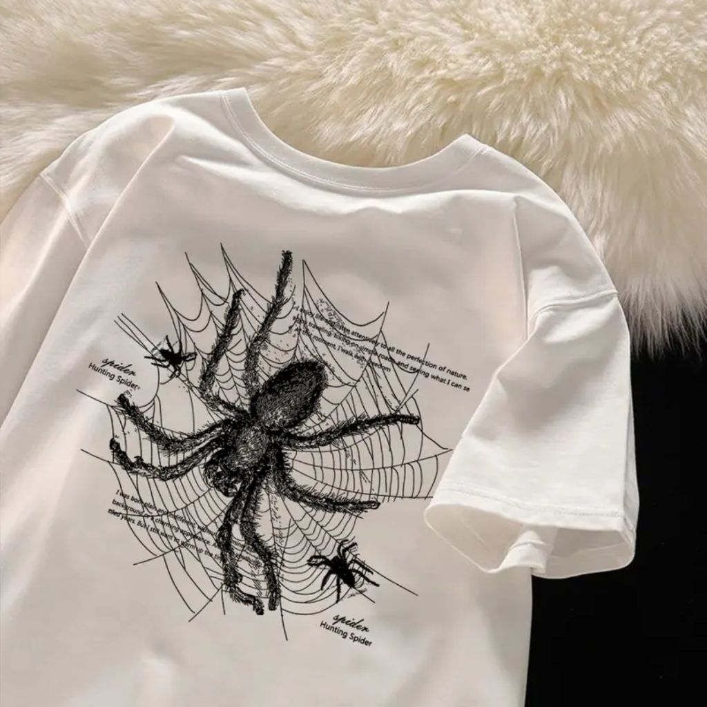 Maverick Kaos Oversize spider T Shirt Distro Pria Wanita Cott 24s N136 kaos oversize cewek kece Baju