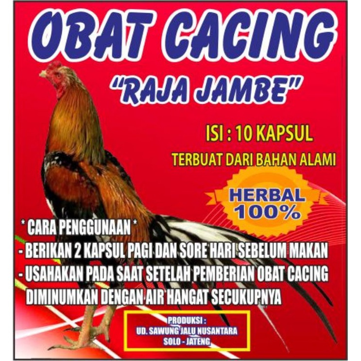 OBAT CACING AYAM RAJA JAMBE MENGOBATI CACING AYAM MANJUR BAHAN HERBAL