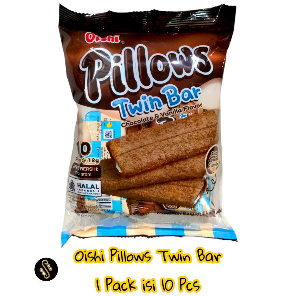 

Snack Oishi Pillows Twin Bar - Cokelat Vanilla - 1 Pack isi 10 Pcs