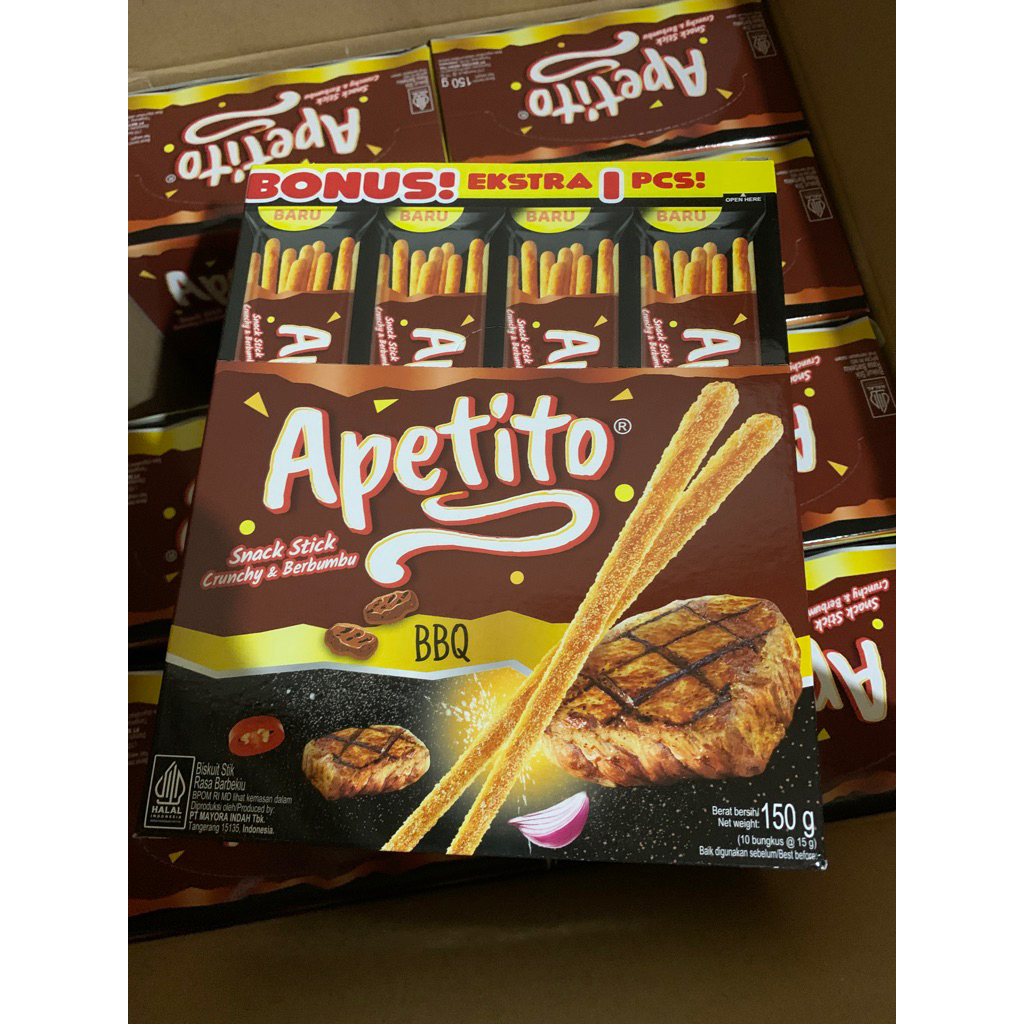 

Apetito BBQ 1 pak isi 10 bks bonus 1 bks x 15gram