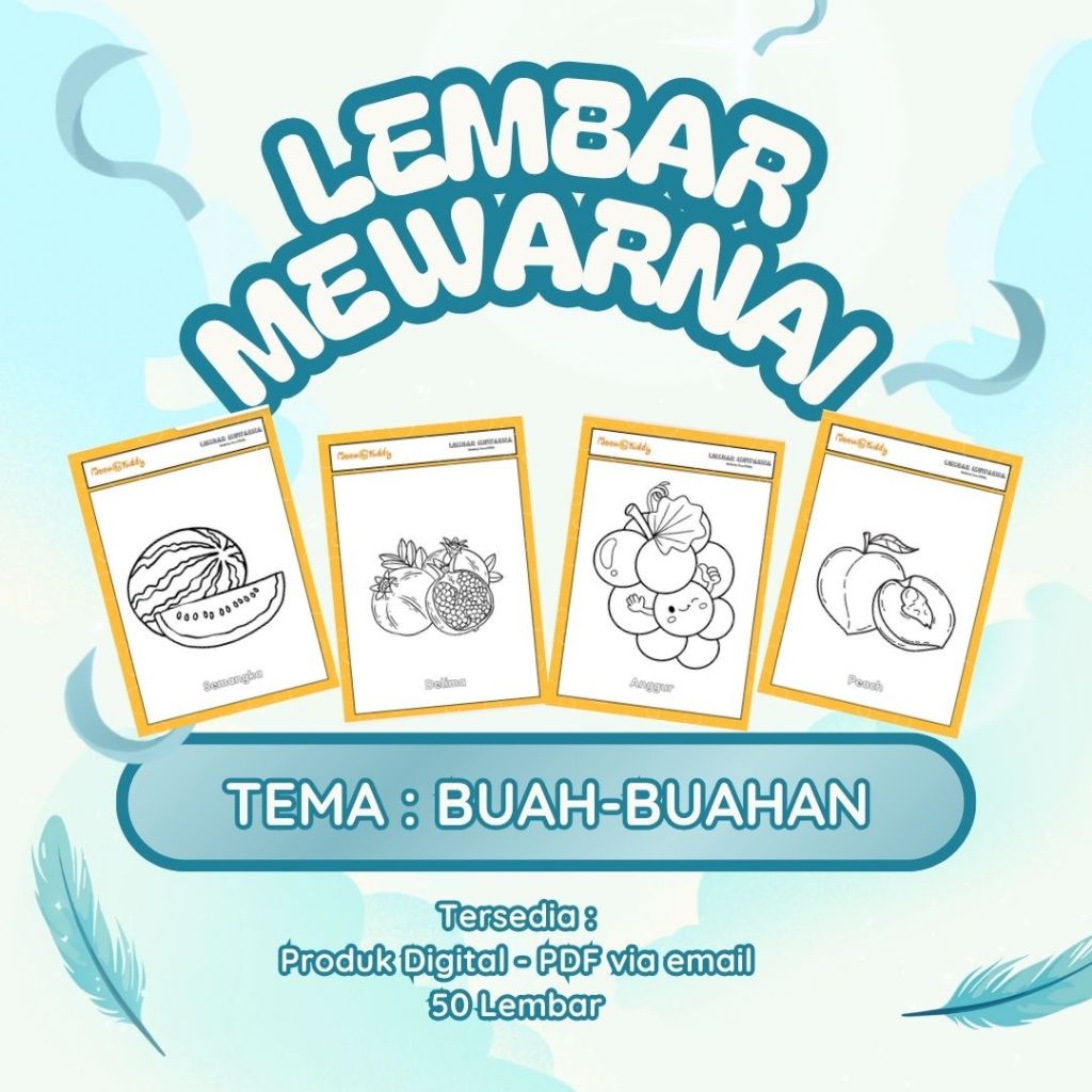 

MOONKIDDY Digital File Worksheet Aneka Printable Mewarnai (untuk anak usia 3 4 5 tahun)