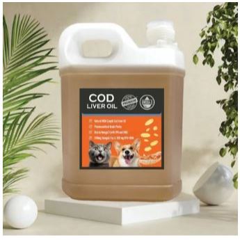 COD LIVER 1 LITER - Minyak Ikan COD Minyak Ikan Cair Suplemen Vitamin Kucing Penambah Nafsu Makan Ku